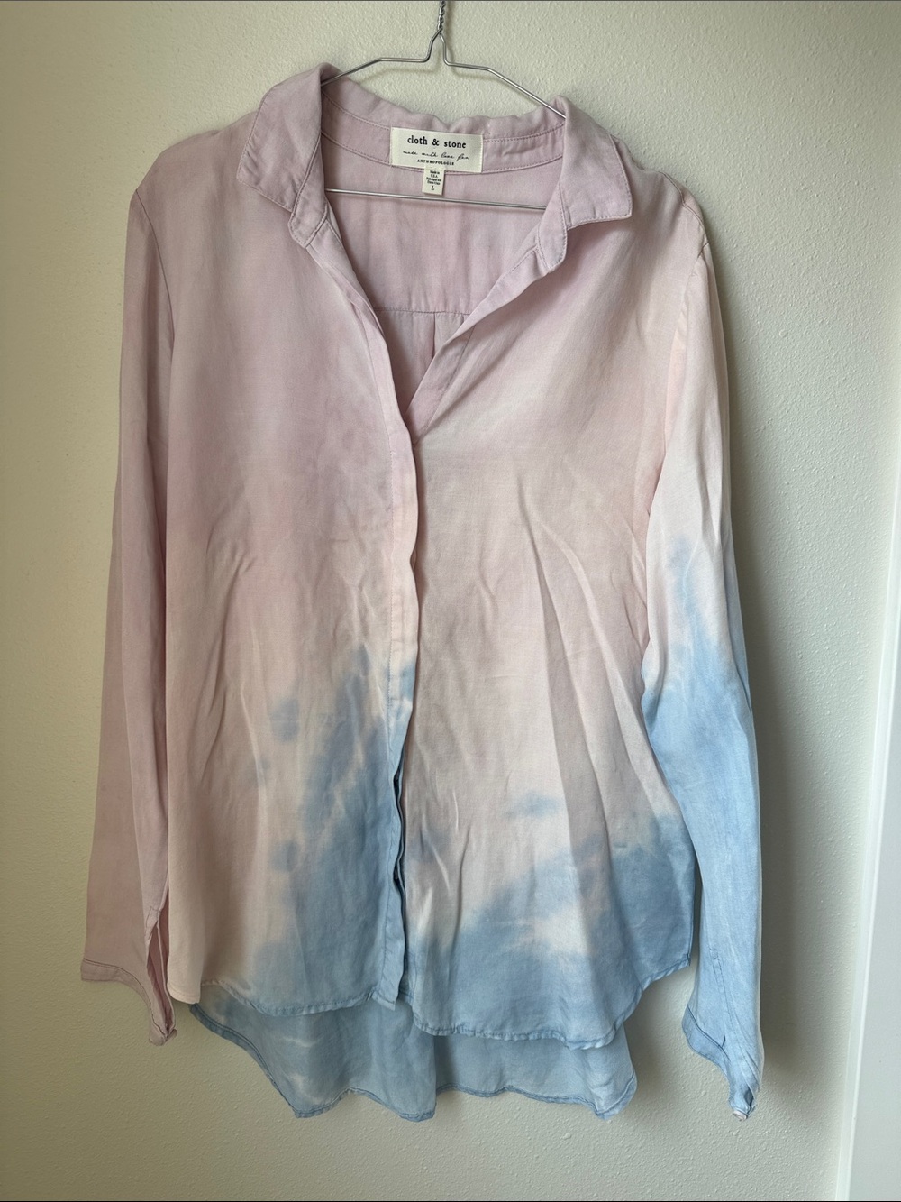 cloth & stone Pink and Blue Ombre Button-Down Shirt